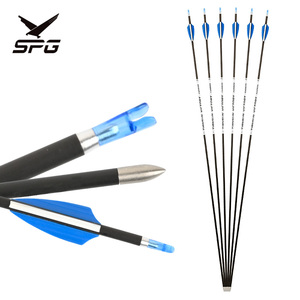 Flèche en carbone pur SPG pour tir à l'<span class=keywords><strong>arc</strong></span>, 600-1000 spine, 32 pouces, pour <span class=keywords><strong>arc</strong></span> composé <span class=keywords><strong>et</strong></span> recurve, chasse <span class=keywords><strong>et</strong></span> entraînement, ailettes aérodynamiques, nock, pointe métallique - Product Image 1