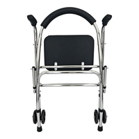 Déambulateur pliable antidérapant avec roues et siège pour personnes âgées, aide à la marche, rééducation des fractures de la jambe, chariot anti-chute