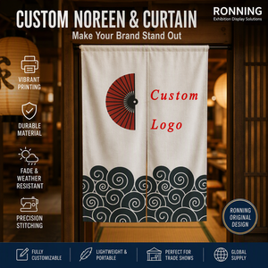 Sublimación a todo Color lienzo Lino texto personalizado foto cocina Sushi restaurante entrada personalizada puerta cortina japonesa - Product Image 1