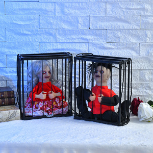 Halloween électrique lueur Cage fantôme citrouille sorcière suspendu fantôme prisonnier <span class=keywords><strong>chambre</strong></span> prison mort suspendu fantôme décor - Product Image 2