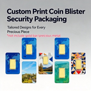 Emballage blister vide pour barre d'or de 1 Troy Ounce, carte d'authentification anti-contrefaçon pour collection de pièces de monnaie avec numéro de série et code QR - Product Image 2
