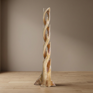Meubles et décoration en bois naturel indonésien Bani, porte-manteau en bois avec tour en spirale et design - Product Image 3