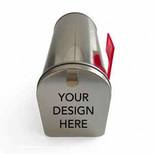 Mini Buzón de Metal con Impresión de Logotipo Personalizado, Caja de Regalo Decorativa de Metal con Bandera Roja para Eventos Promocionales y Regalos - Product Image 1