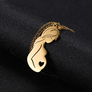 Collar de acero inoxidable con personajes de dibujos animados para el día de la madre, Joyería Moderna de alta calidad para mamá - Product Image 4