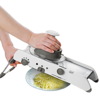 Verstelbare multifunctionele mandoline aardappel-snijder van roestvrij staal, ui-julienne-snijder & fruit-snijder, handmatige groentesnijder
