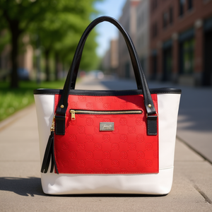 Sac fourre-tout pour femme Fana Lala en PU rouge, fermeture ouverte, mode, usage quotidien - Product Image 2