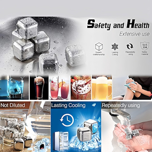 Vente directe d'usine, coffret cadeau de glaçons carrés en acier inoxydable pour whisky, pour les hommes amateurs de whisky - Product Image 6