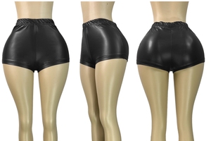 Bộ đồ nữ thời trang mùa xuân hè hai mảnh phong cách đường phố, áo len đan móc lỗ và quần short PU, bộ đồ hai mảnh nữ - Product Image 4