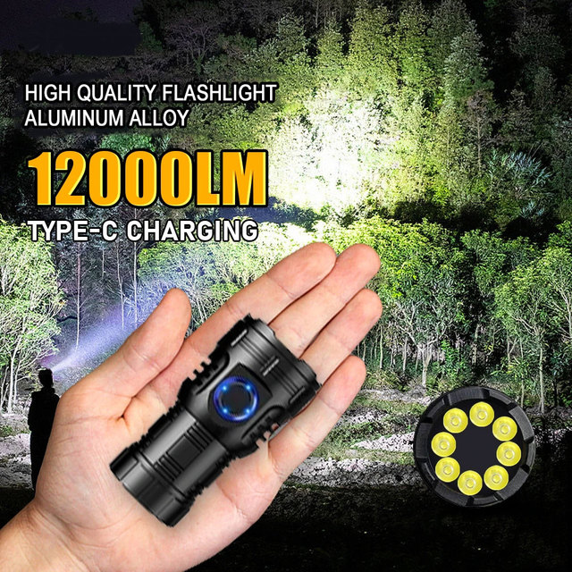 8*Xpg Led Long Range High Powered 3000Lm Led Magnetic Tactical Rechargeable Flashlight Torches
