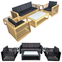 PE-Rattan Gartenmöbel PE-Rattan Geflecht Sektional Outdoor-Konversations-Set Wasserdichtes Sofa-Set