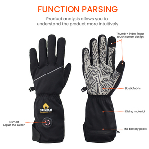 Gants <span class=keywords><strong>de</strong></span> <span class=keywords><strong>ski</strong></span> d'hiver personnalisés, gants chauffants élégants pour l'équitation, chauffe-mains, gants chauffants pour la neige, rechargeables - Product Image 6
