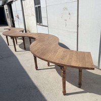 Mesa de Comedor de Madera de Estilo Rústico para Bodas, Banquetes, Hoteles, Uso en Exteriores y Parques, Diseño Moderno, Capacidad de 500 kg, Color Blanco