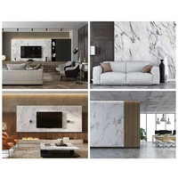 Panneau mural en stratifié composite SPC imitation marbre multi-styles / Feuille de marbre UV en PVC plastique