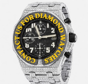 นาฬิกาแฟชั่นฮิปฮอปหรูหราคุณภาพดีที่สุด ประดับเพชรโมอิสซาไนต์สีขาวทอง เหมาะสำหรับใส่ไปคลับ ปาร์ตี้ หรือสไตล์สตรีท ในราคาที่คุ้มค่า - Product Image 1