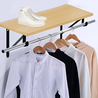 Support de fixation robuste pour tringle de penderie, support d'étagère pour organisation de placard avec crochet