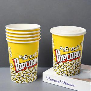 Snacks jetables pop-corn seau bols logo personnalisé pop-corn papier seau papier tasse pour pop-corn - Product Image 4