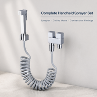 Ensemble de pulvérisateur de bidet haute pression en laiton au design carré, pulvérisateur de toilette Shattaf réglable à main