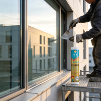 Scellant en silicone pour usage intérieur et extérieur, effet d'étanchéité durable pour les grands projets de vitrage, colle à verre
