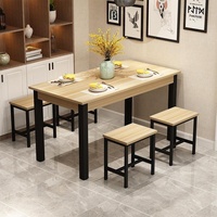 Table à manger carrée en bois moderne pour 4 personnes, combinaison de chaises, restaurants de restauration rapide, snack-bars, meubles pour la maison