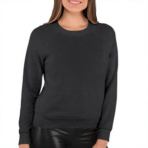 Sweat-shirt à col rond, couleur unie, tricoté, coupe classique, décontracté, manches longues, unisexe, vêtements d'automne - Product Image 3