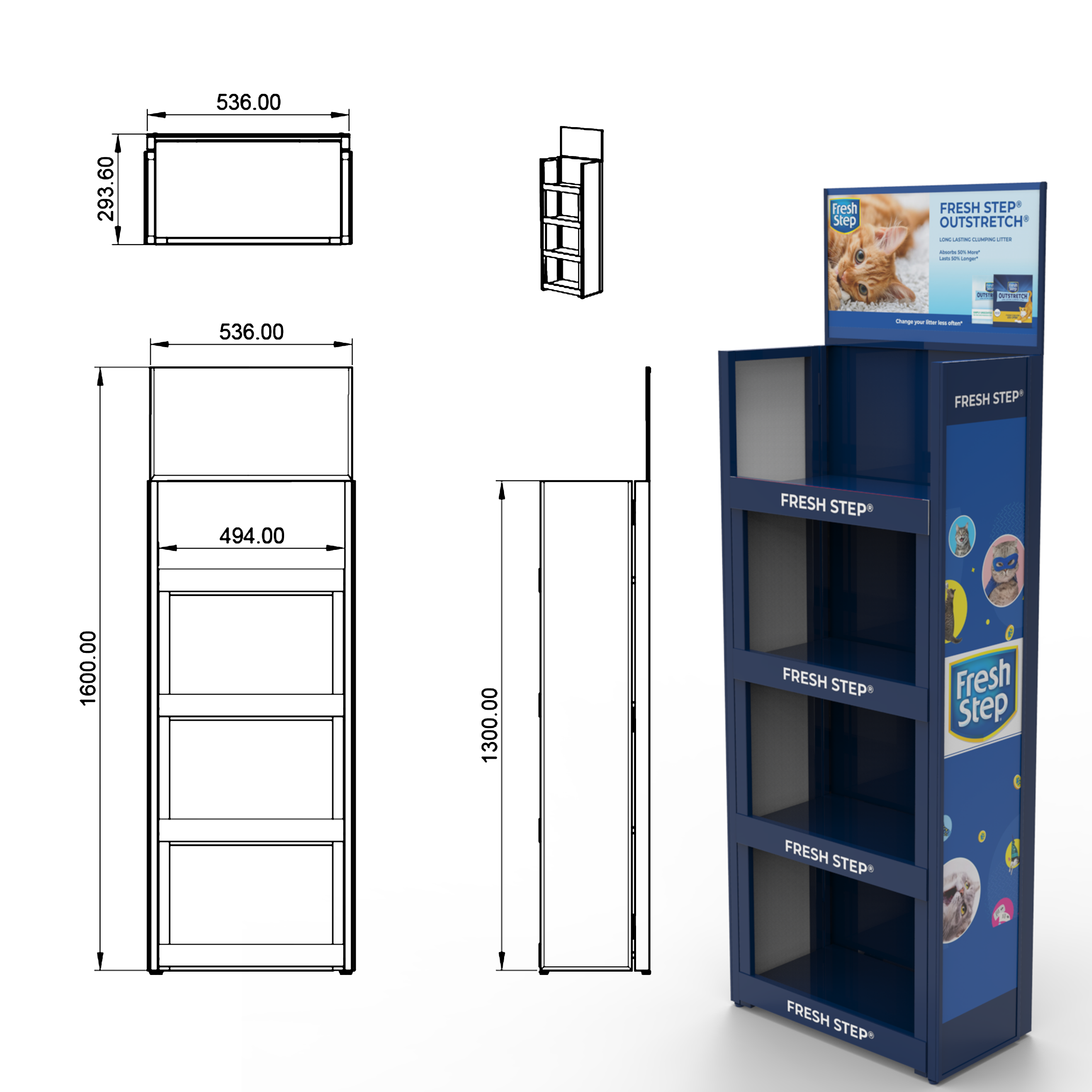 Apache Customized Metal Four Layer Foldable Cat Litter Pet Supplies Display Rack for Hot Selling Pet Stores — view 2