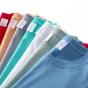 Atacado corrida e trabalho dos homens t-shirts oversized algodão pesado simples conforto o pescoço t-shirt para homens e mulheres