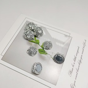 Cierre magnético esférico con incrustaciones de diamantes de aleación galvanizada para la fabricación de pulseras, accesorios de joyería DIY - Product Image 3