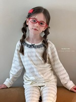 Ensemble de vêtements de détente pour enfants personnalisés, 95,5% coton, 4,5% élasthanne, pantalon à manches longues confortable, vêtements de maison, service OEM ODM