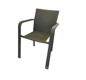 Leisure Modern Rattan Steel PE <b>Stackable</b> Dining <b>Chair</b> Wholesale <b>Outdoor</b> Furniture Living Room Hotel Park Courtyard - Product Image 1
