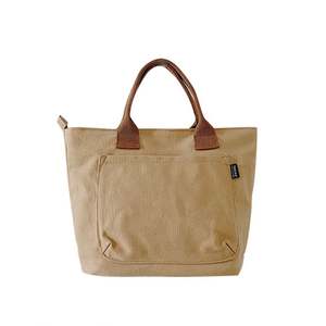 Bolsa de Compras Reutilizable de Algodón Ecológico con Logotipo Impreso Personalizado de Alta Calidad, con Bolsillo y Patrón de Letras - Product Image 2