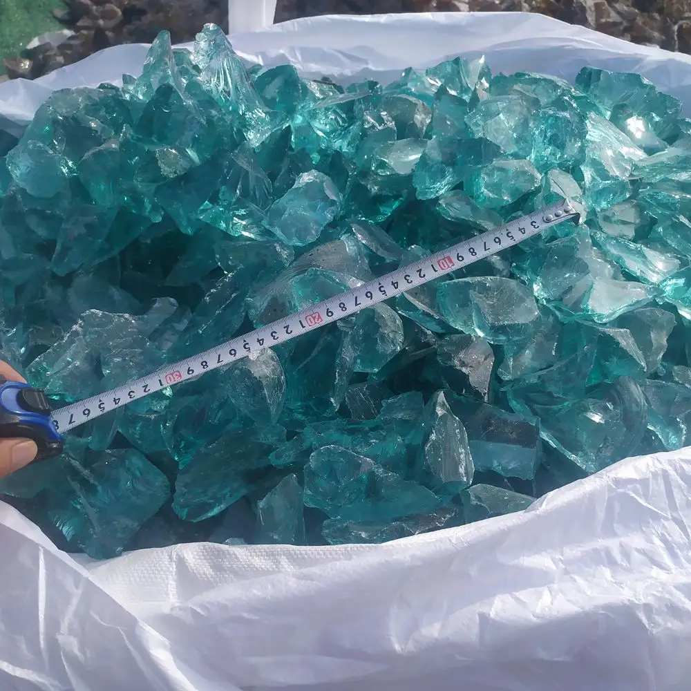 Decoração de vidro reciclado de grandes escorelas de vidro