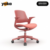 Chaise de bureau ergonomique colorée, respirante, avec dossier solide, pivotante, sur roulettes, pour ordinateur, travail, maison, école, enfants, en acier