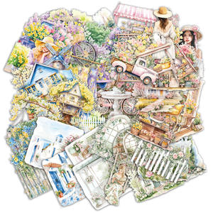 Stagione dei fiori serie romanza 10 pezzi adesivi decorativi Per confezione Manor vita e paesaggio materiale tema - Product Image 5