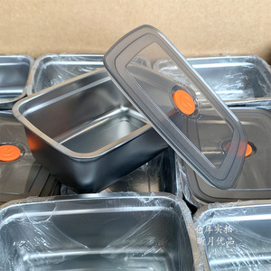 Food Storage Container Rectangle Stainless Steel <b>Clip</b>-on Lid For Refrigeration Freezing Camping Use - Product Image 3