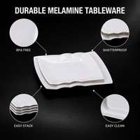 Assiette de service rectangulaire en mélamine durable pour les collations et les aliments