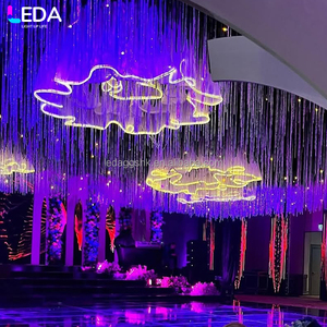 LEDA Wedding Event Stage Decor White RGB <b>Light</b> Flower-shaped Drapery for Party Supplies - Product Image 3