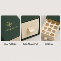 Boîte cadeau à plusieurs niveaux vert forêt profond, impression personnalisée, rigide, robuste, recyclable, de qualité supérieure, vente en gros, directement de l'usine