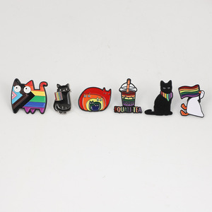 Pin de Aleación de Zinc Esmaltado con Diseño Moderno de Arcoíris, Orgullo, Ángel, Amor y Música, con Baño de Níquel Negro, para Moda <span class=keywords><strong>LGBT</strong></span>, Navidad y Feng Shui, Venta al por Mayor - Product Image 6