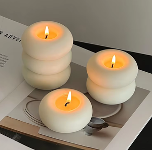 <span class=keywords><strong>Vela</strong></span> aromática de cera de soja en forma de rosquilla creativa, decoración romántica para el hogar, dormitorio, adornos para Navidad, Acción de Gracias, vacaciones de Pascua - Product Image 1