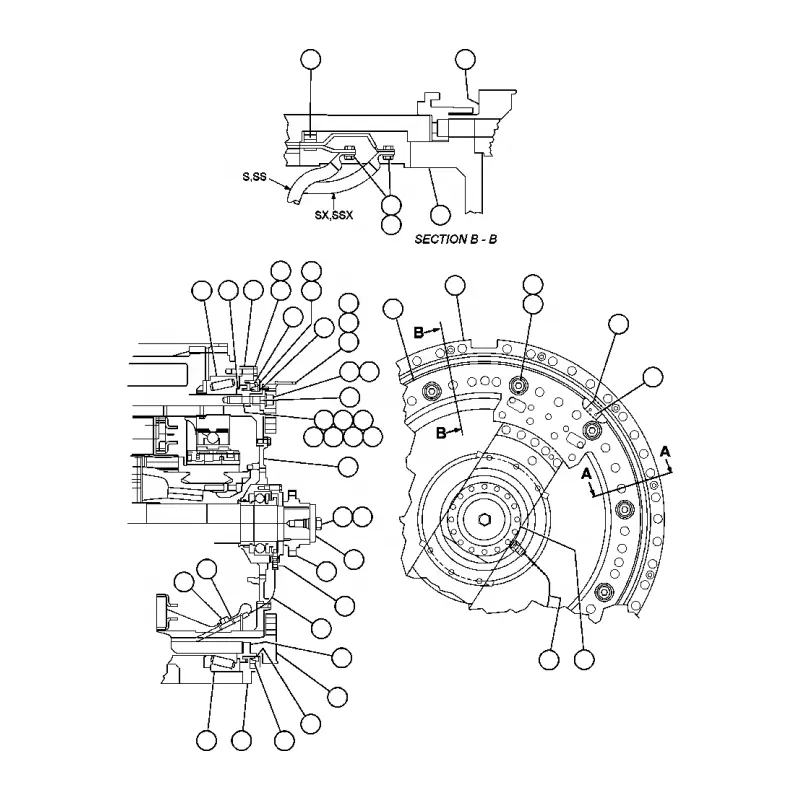 VE6091 Hub roda berkendara truk sampah AFE32-ES Motor 830E untuk Komatsu