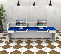 Banc de médecin en bois véritable, qualité 1 en l, surface unie brillante, comptoir ronde, table avant d'hôtel, meubles de bureau modernes, réception