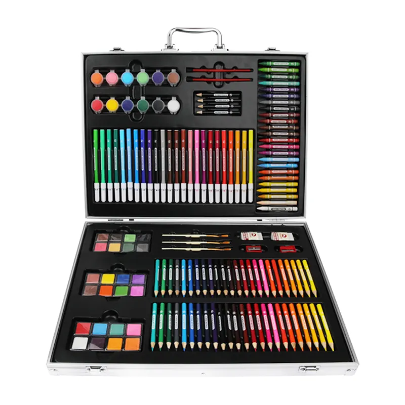 Personalizado P022T03 145pcs arte conjuntos suprimentos artista caixa pintura conjunto de arte DIY Educacional Coloring art kit para crianças