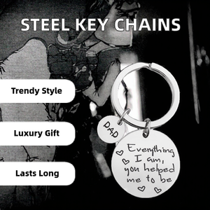 लक्जरी 316L स्टेनलेस स्टील राउंड कीचेन के साथ 25 मिमी कुंजी अंगूठी 2 चरस धारक उव पिता के लिए मुद्रित स्मारिका उपहार - Product Image 3