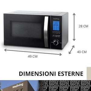 Horno Microondas Innoliving 800W INN-862S de 23 Litros con Grill, 5 Niveles de Potencia, Temporizador de 60 Minutos, Función de Descongelación - Product Image 2