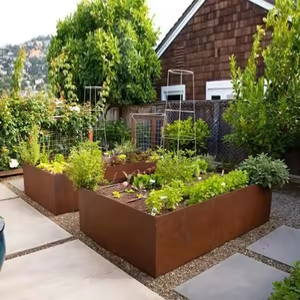 Bordures de jardin modernes en acier Corten de haute qualité, résistantes aux intempéries, aspect rouillé, simples - Product Image 5