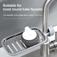 Porte-savon suspendu pour salle de bain A2774, porte-éponge, porte-serviette, porte-essuie-tout, porte-linge en acier inoxydable, support de drainage pour robinet