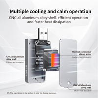 ITGZ Penutup Magnetik Aluminium M.2 NVMe SSD Enclosure USB-A Type-C Antarmuka Ganda 10Gbps ITH66B-U083 Lubang Tali 2230/2242