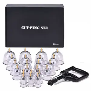 Traditional Chinese Medicine Factory Price Hijama Cupping 12pcs Vacuum Suction Machine Cupping Therapy