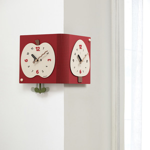Wozoom Double-Sided Wall <b>Clock</b> Apple Tree Shape Quartz <b>Battery</b> Powered For Living Room Corner Decor - Product Image 2