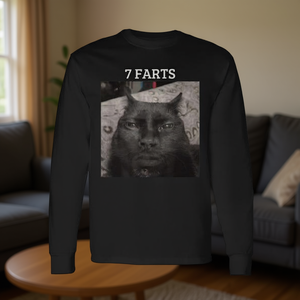 เสื้อยืดแขนยาวลายแมว7 farts Silly Meme เสื้อยืดส่งเสริมการขายพร้อมกับการออกแบบแมวสนุก Meme - Product Image 3